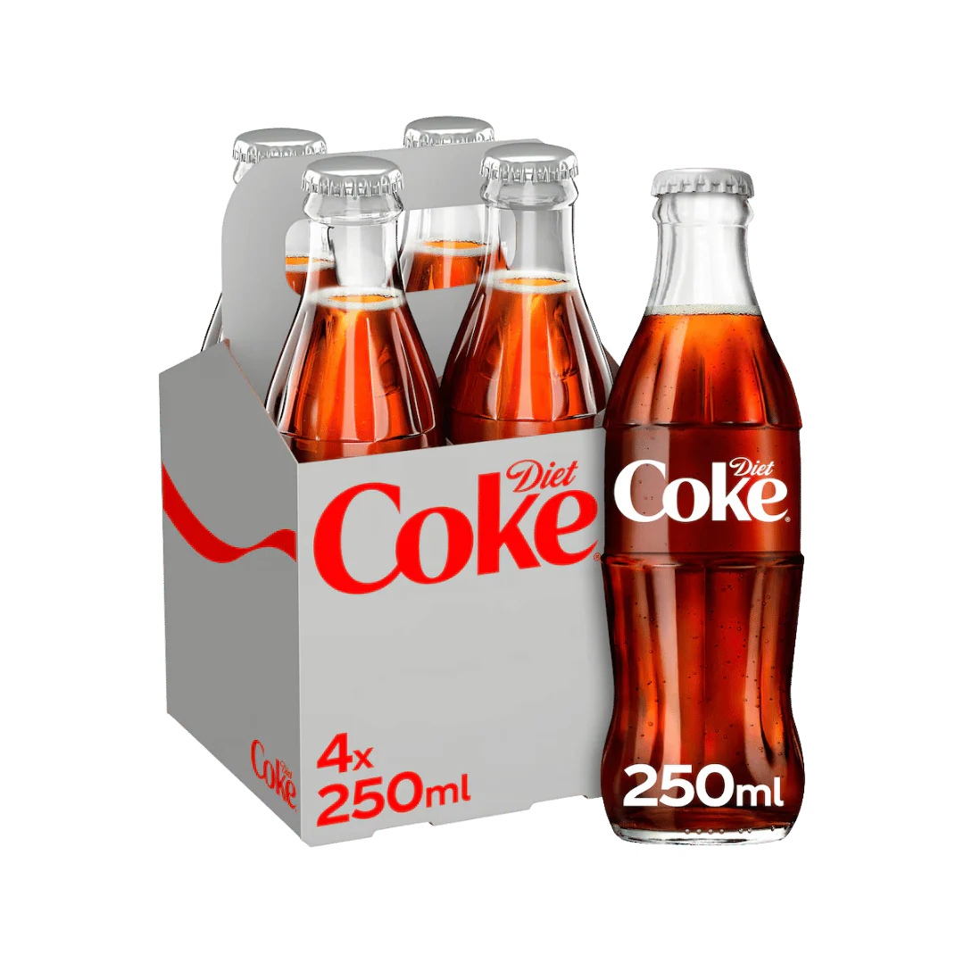 Diet Coke Coca Cola Glass Bottles