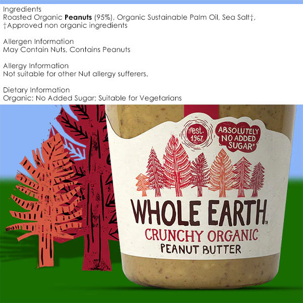 Whole Earth Crunchy Organic Peanut Butter - Image 3
