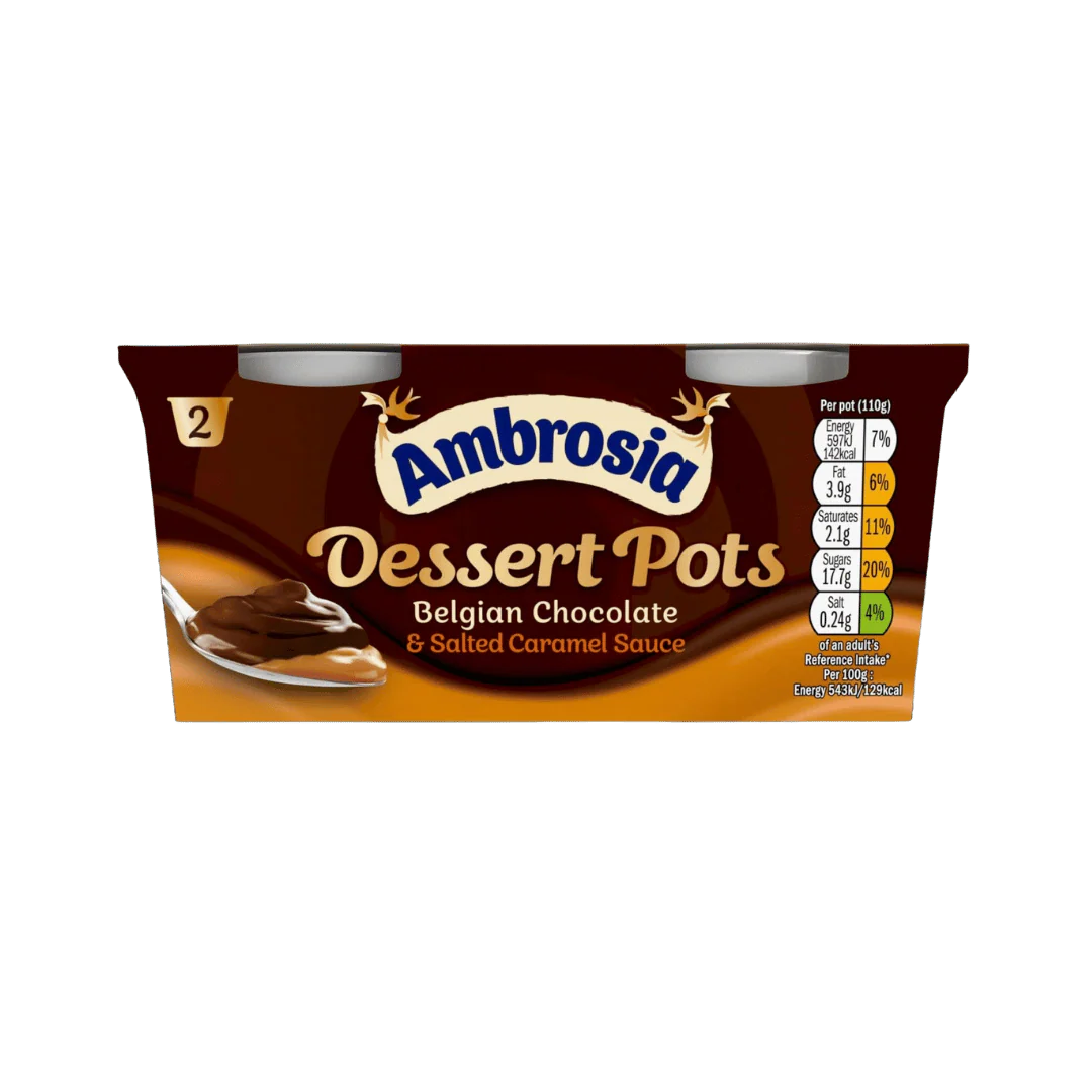 Ambrosia Belgian Chocolate & Salted Caramel Sauce Dessert Pots