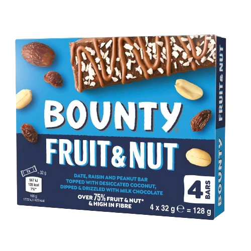 Bounty Fruit & Nut Milk Chocolate Snack Bars Multipack