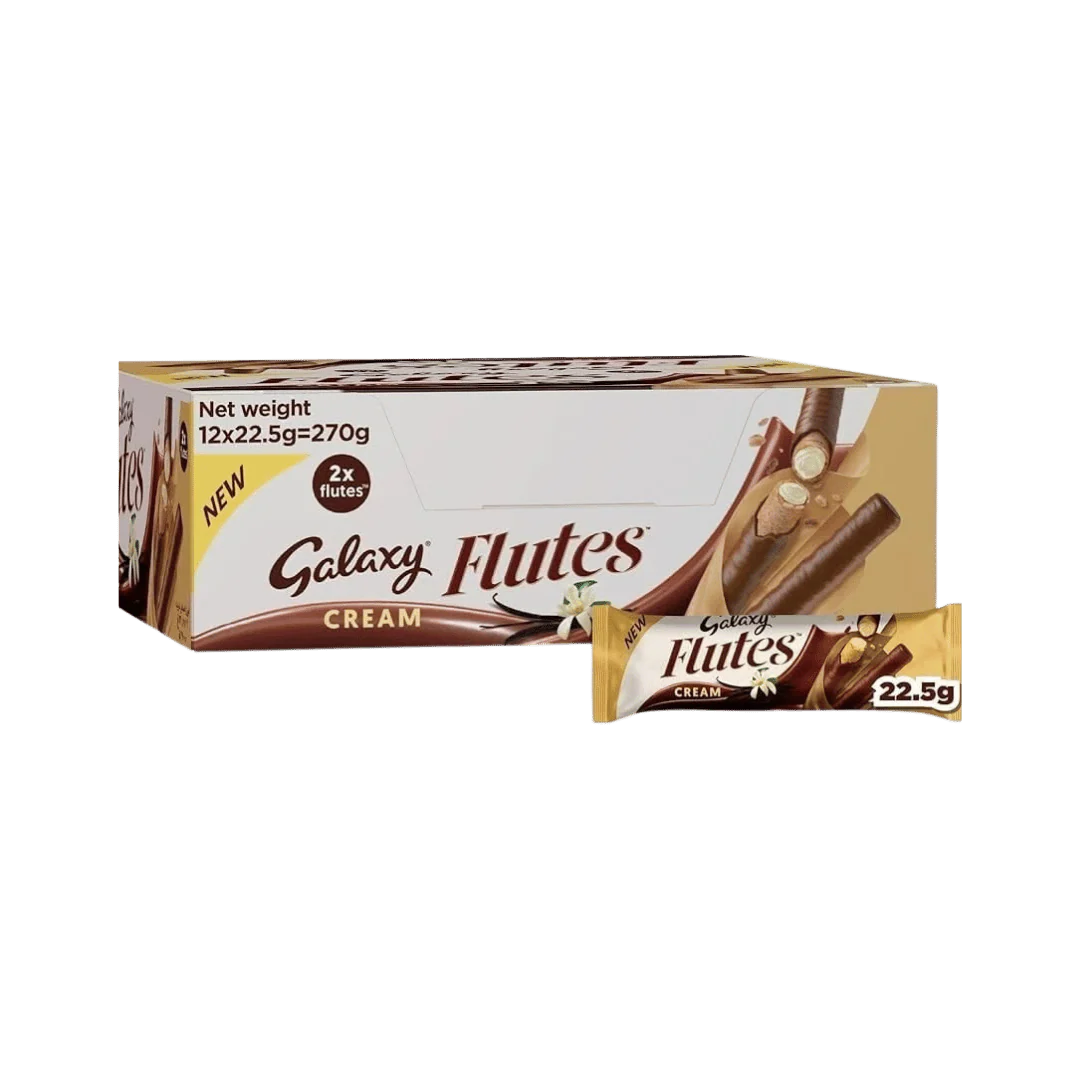 Galaxy Flutes Cream Wafer Rolls Vanilla