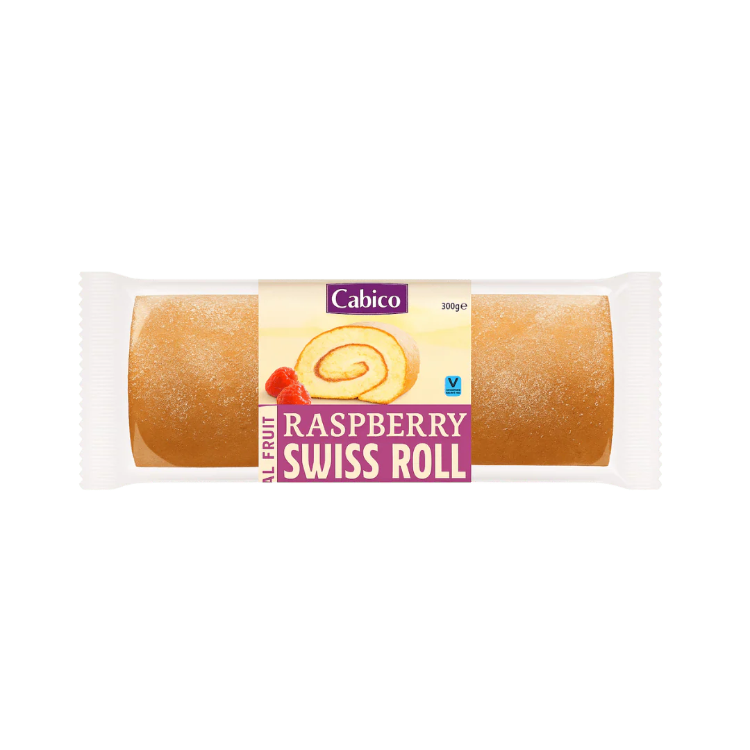 Cabico Traditional Raspberry Swiss Roll Cake