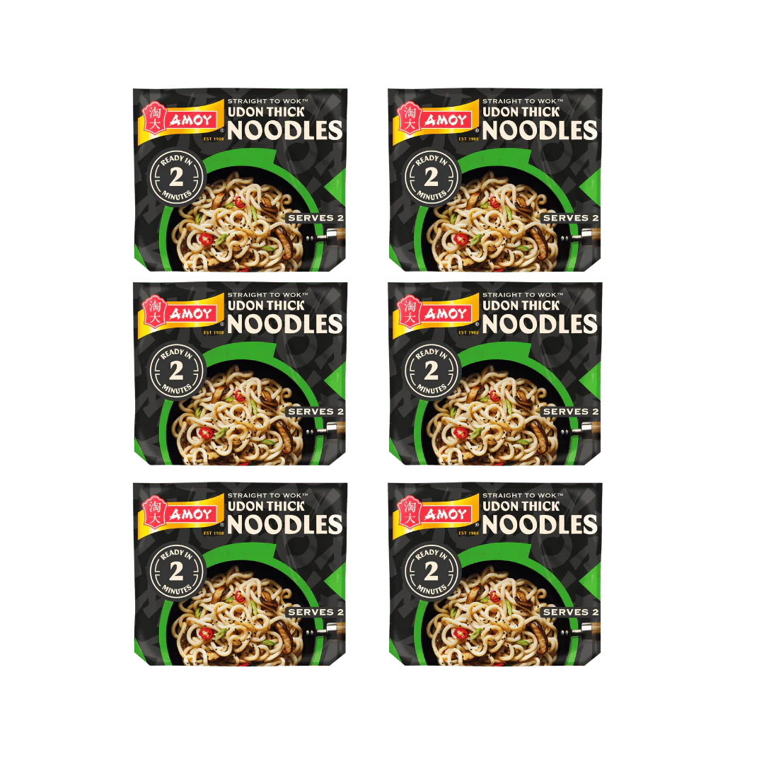 Amoy Straight To Wok Udon Thick Noodles Stir Fry Packs