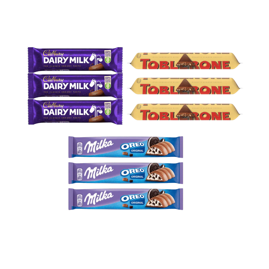 Cadbury Dairy Milk Toblerone & Milka Oreo Variety Pack
