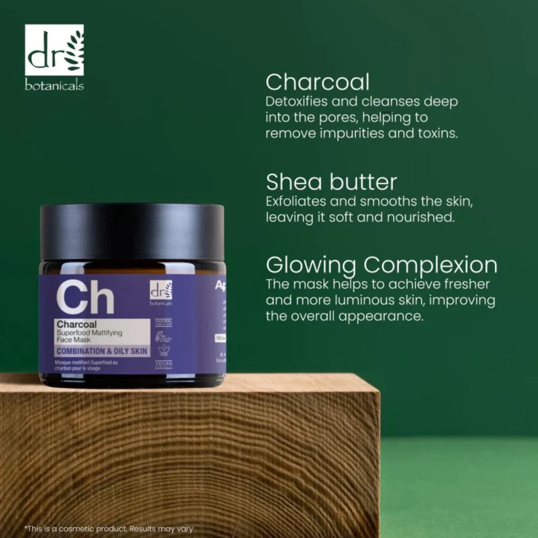 Dr Botanicals Charcoal Superfood Mattifying Face Mask - Image 2