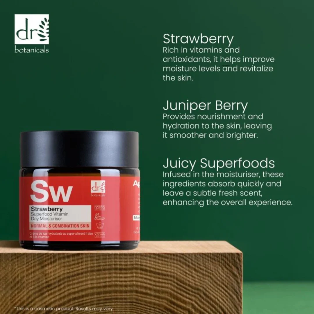 Dr Botanicals Strawberry Superfood Vitamin C Day Moisturiser - Image 2