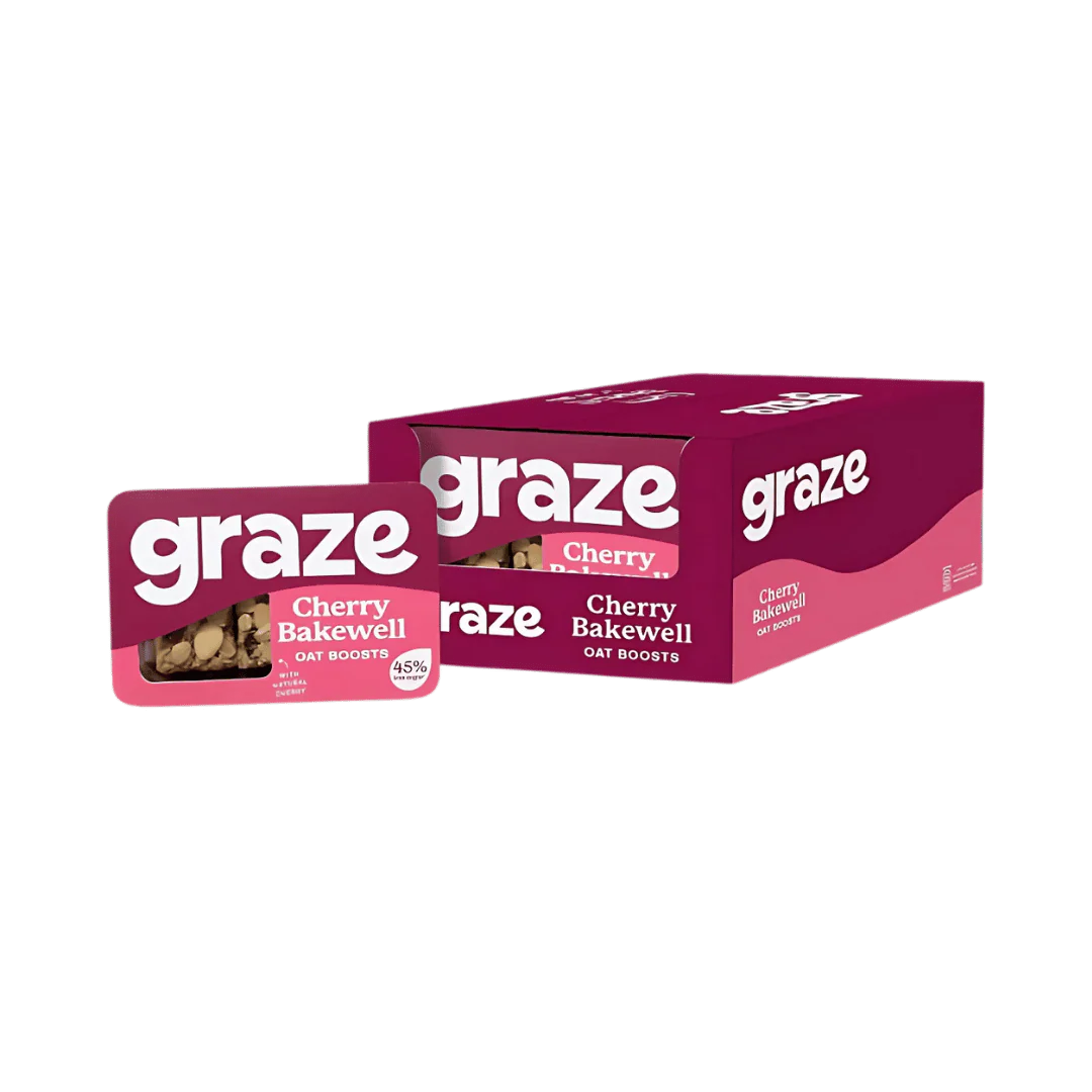 Graze Cherry Bakewell Flapjack Fingers Oat Boosts