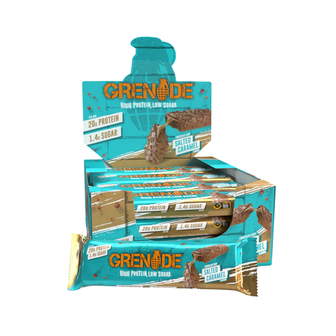 Grenade High Protein Low Sugar Chocolate Chip Salted Caramel Flavour Bars