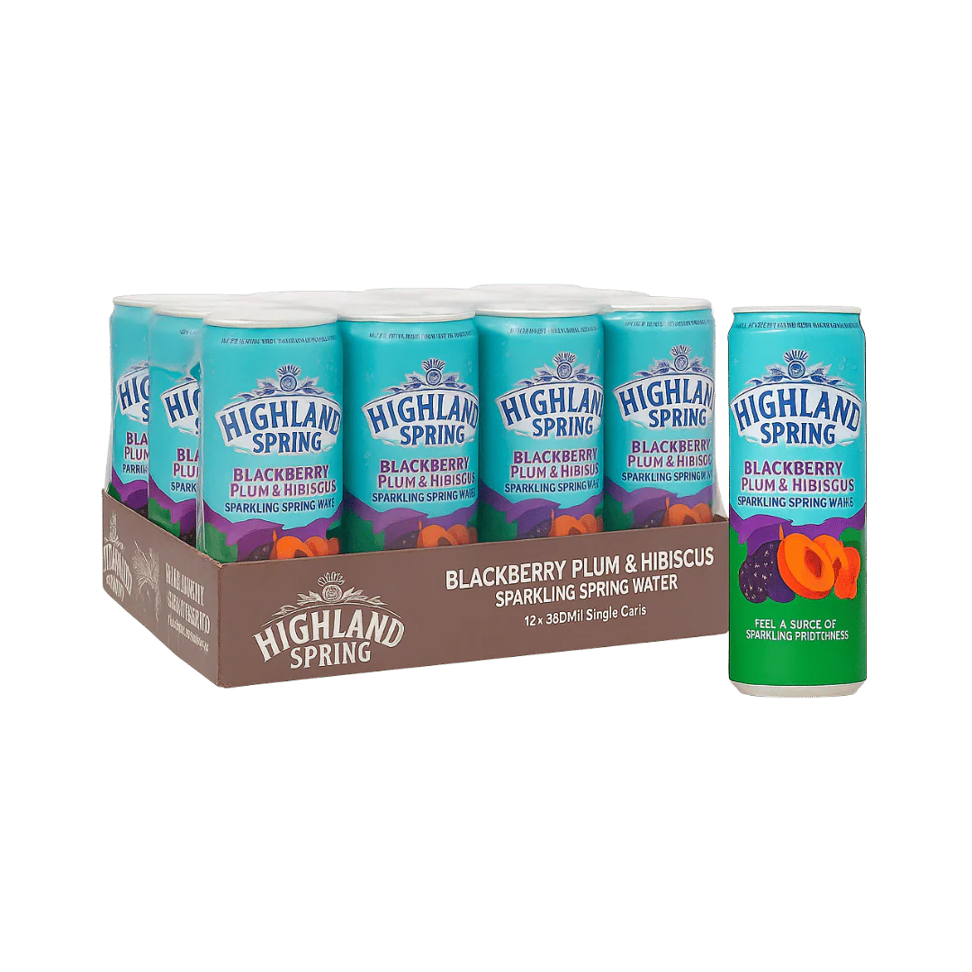 Highland Spring Blackberry Plum & Hibiscus Sparkling Water