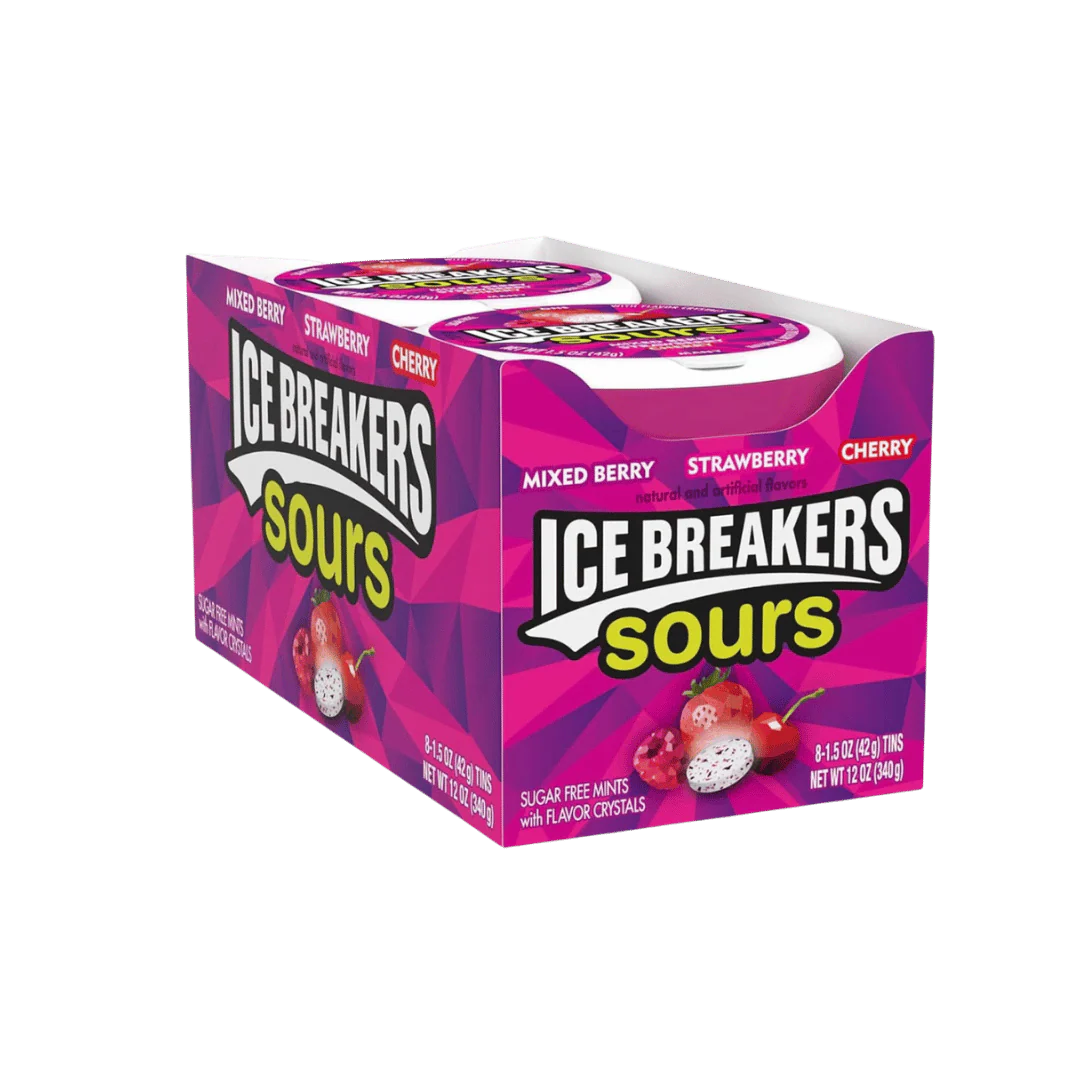 Ice Breakers Sours Strawberry Mixed Berry Mints