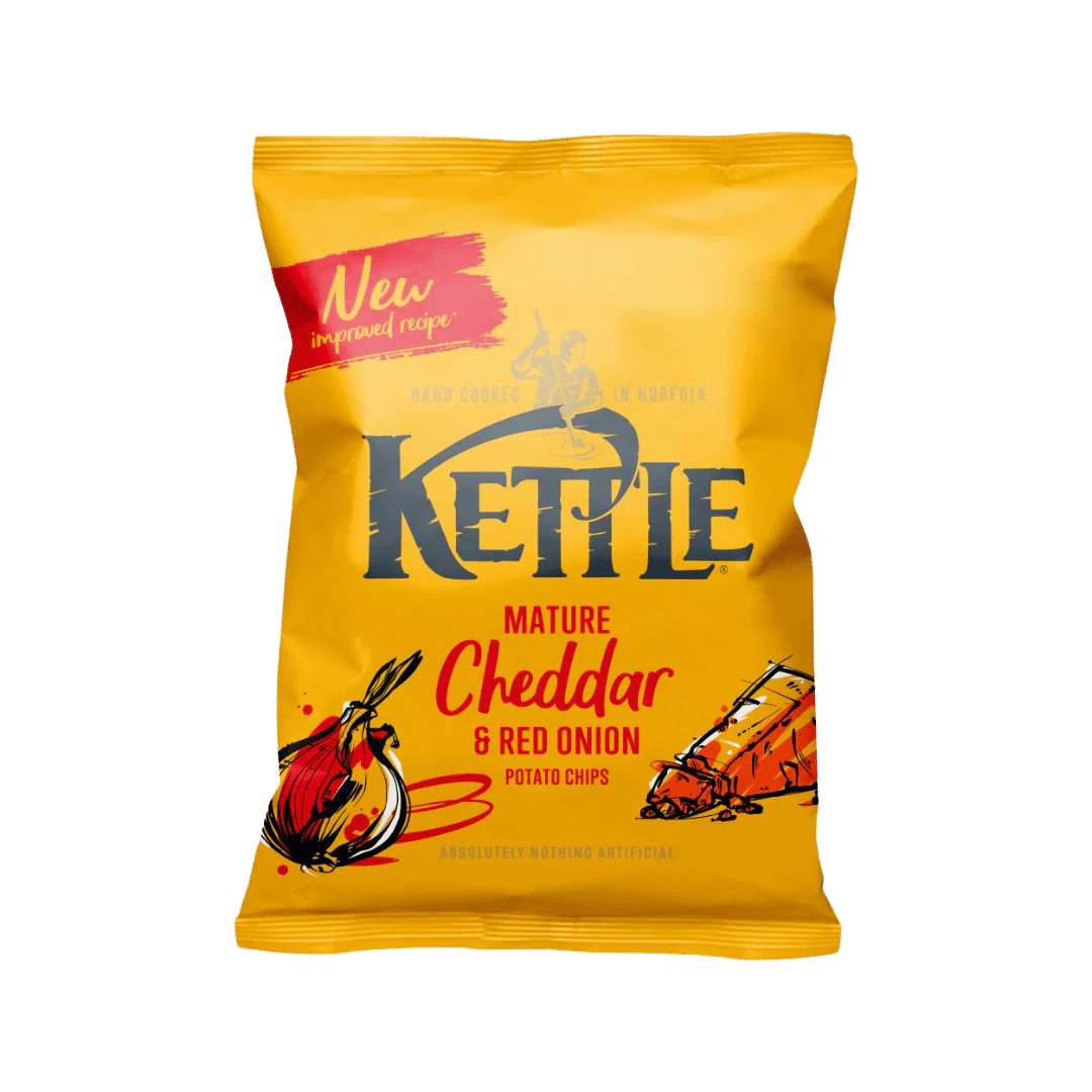 Kettle Mature Cheddar & Red Onion Crisps Case