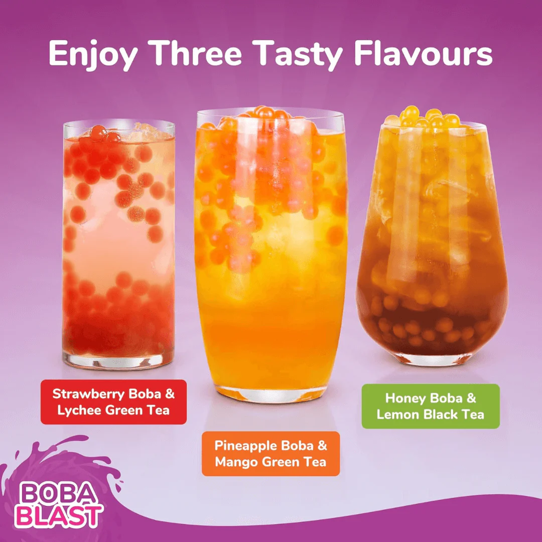Boba Blast Bubble Tea Kit With 3 Fruity Flavours - Image 2