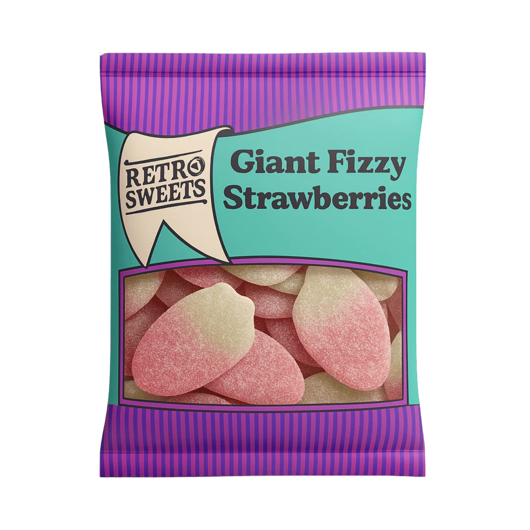Retro Sweets Giant Fizzy Strawberries