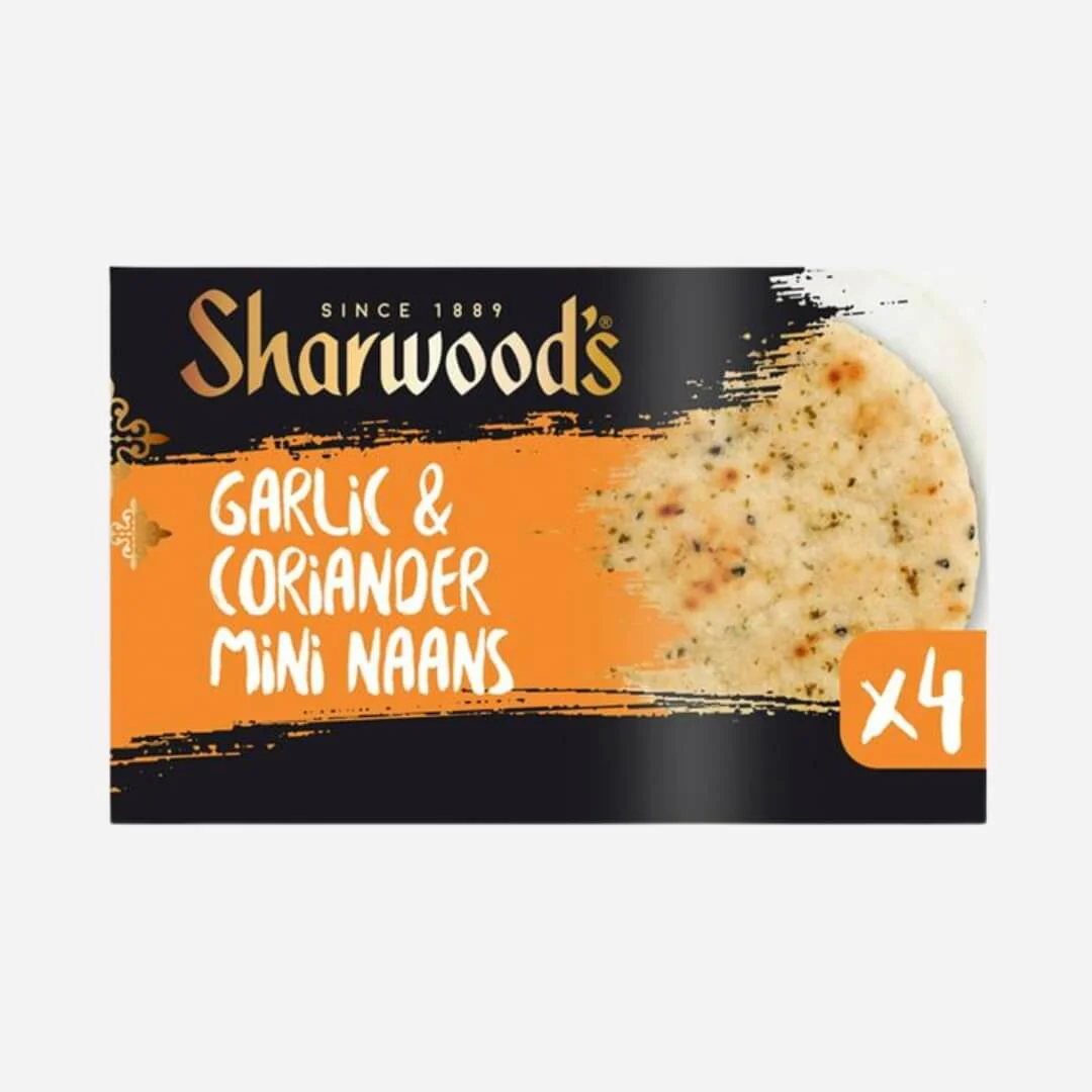 Sharwood's 4 Garlic & Coriander Mini Naans
