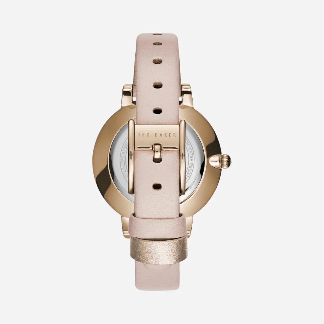 Ted Baker Iconic Pink Dial Leather Strap Ladies Bow Watch - Image 2