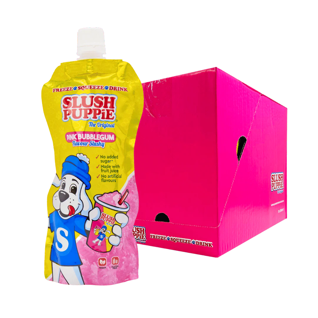 The Original Slush Puppie Pink Bubblegum Flavour Slushy Pouches - Image 3