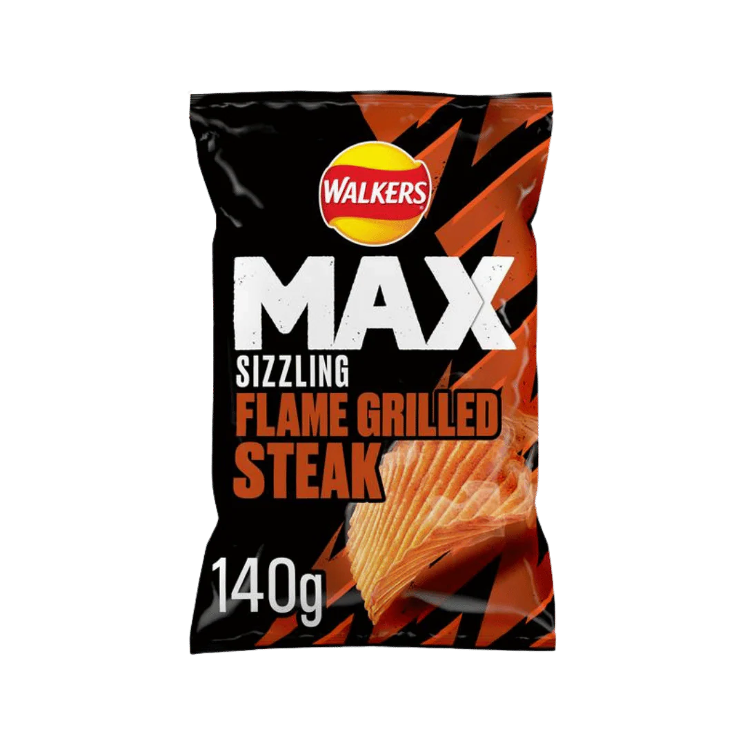 Walkers Max Sizzling Flame Grilled Steak Crisps